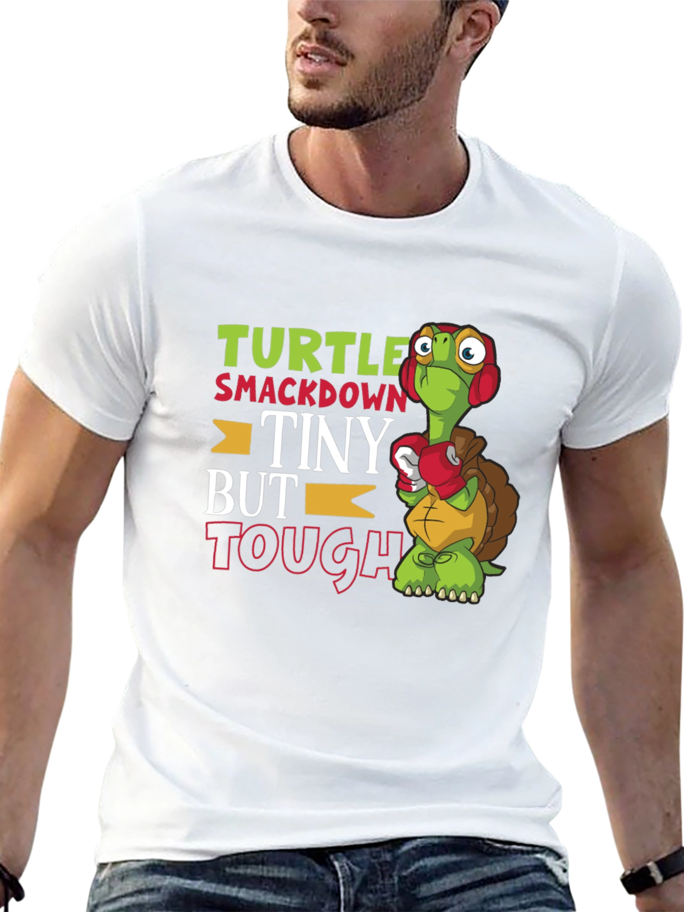 Turtle Smackdown T-Shirt - Tiny But Tough Cartoon Tee