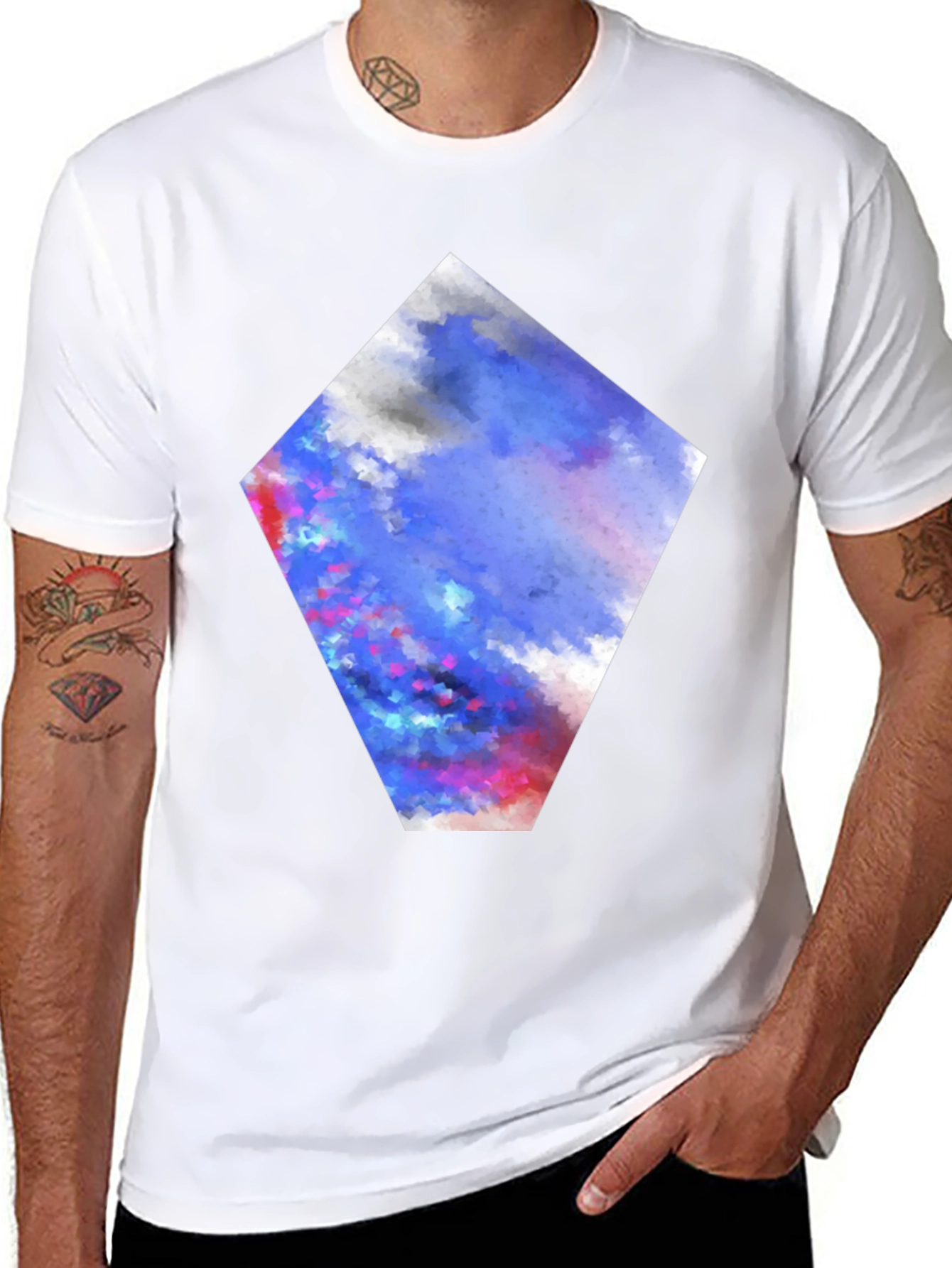 Abstract Art Diamond Graphic Print T-Shirt