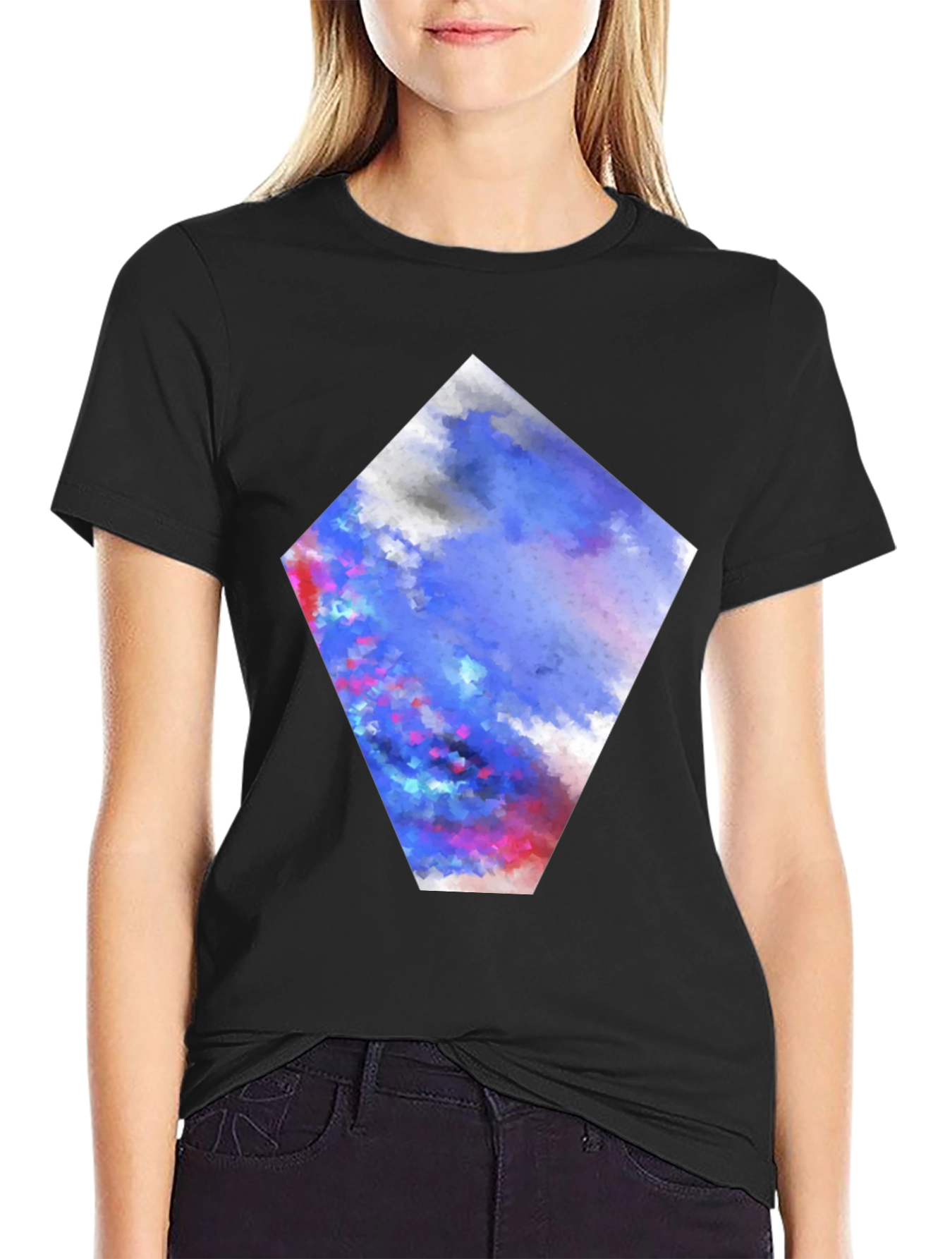 Abstract Art Diamond Graphic Print T-Shirt
