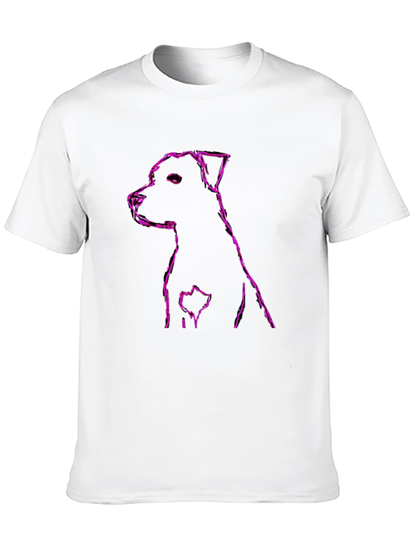 Purple Dog Outline T-Shirt – Stylish Dog Lover Tee