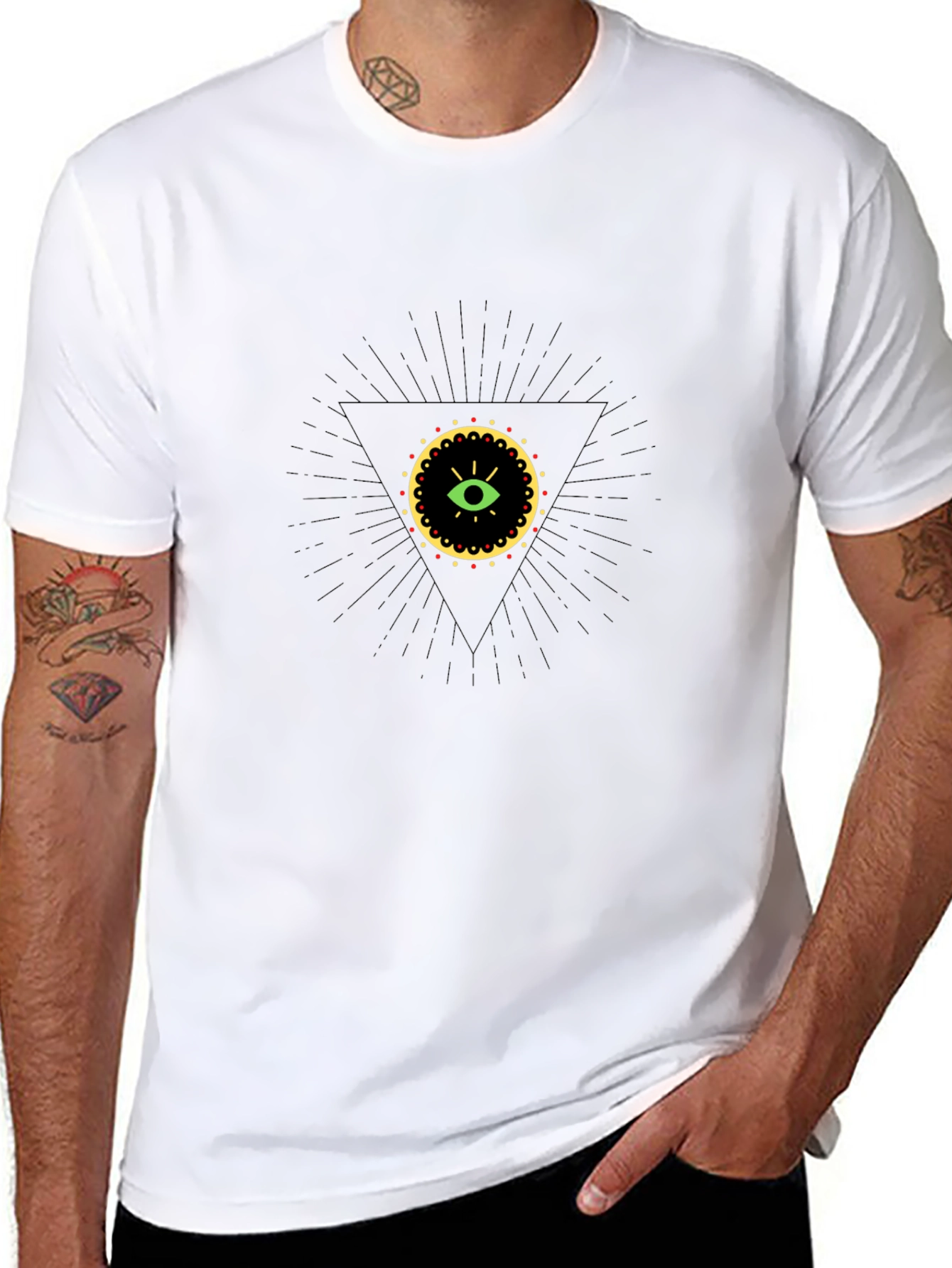 Illuminati Eye Graphic Tee - Black Cotton T-Shirt