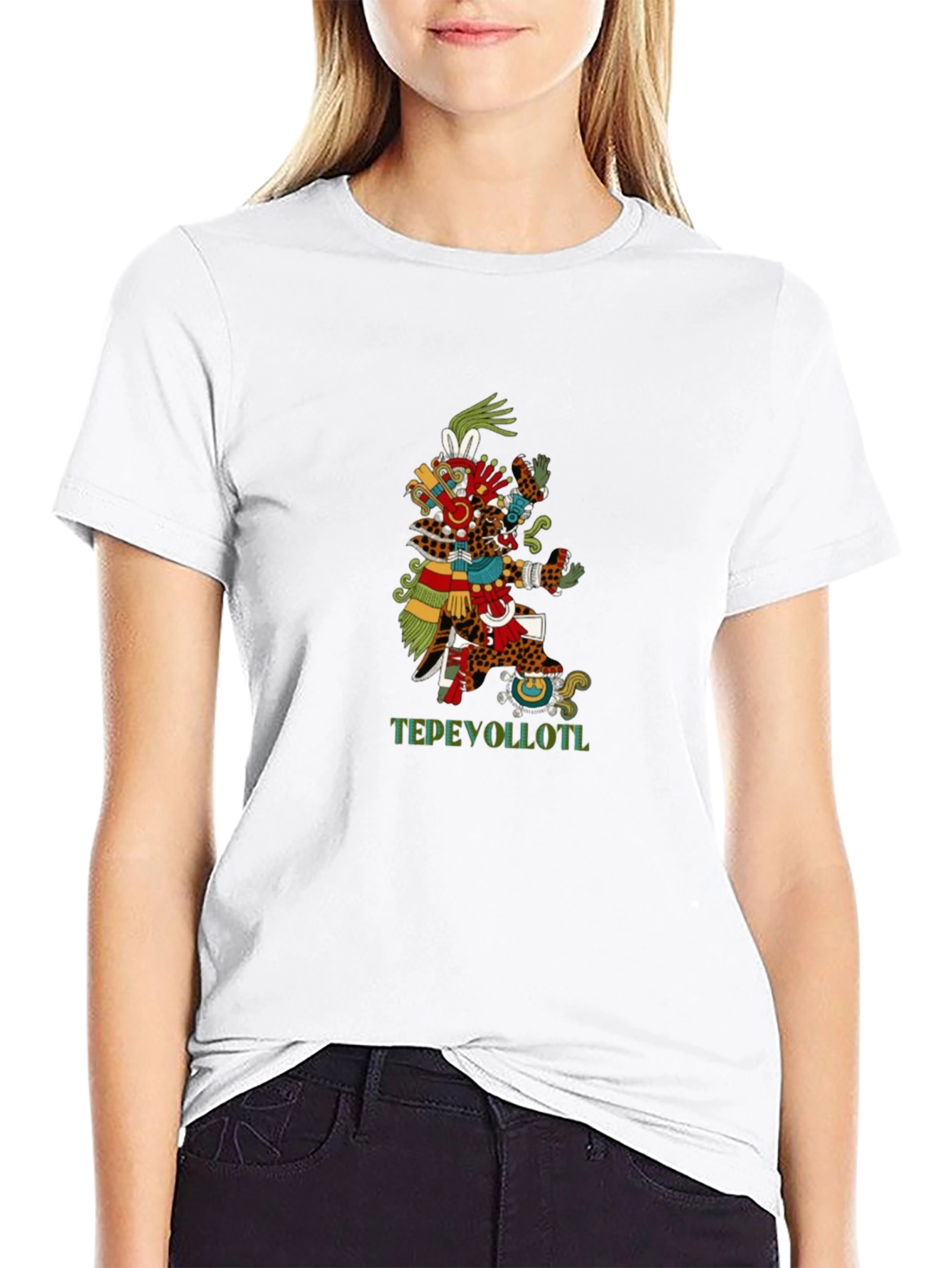 Aztec T-Shirt - Tepeyollotl Design - Black Tee