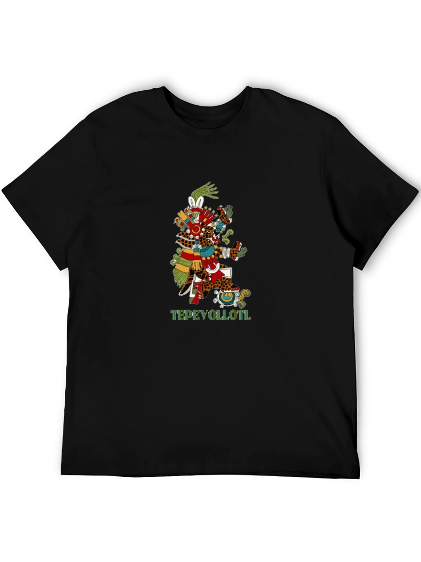 Aztec T-Shirt - Tepeyollotl Design - Black Tee