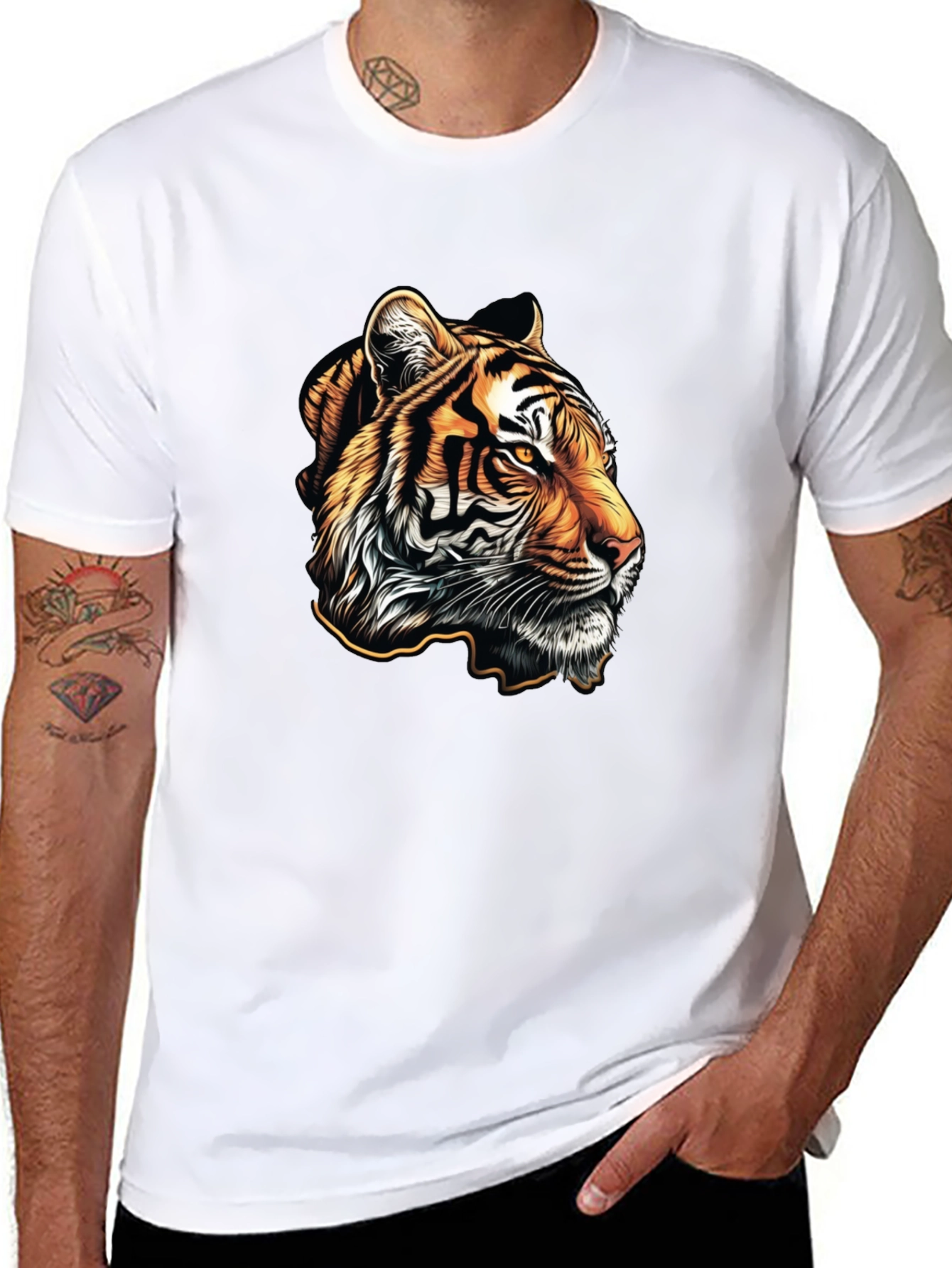 Tiger Graphic Tee - Mens Black T-Shirt