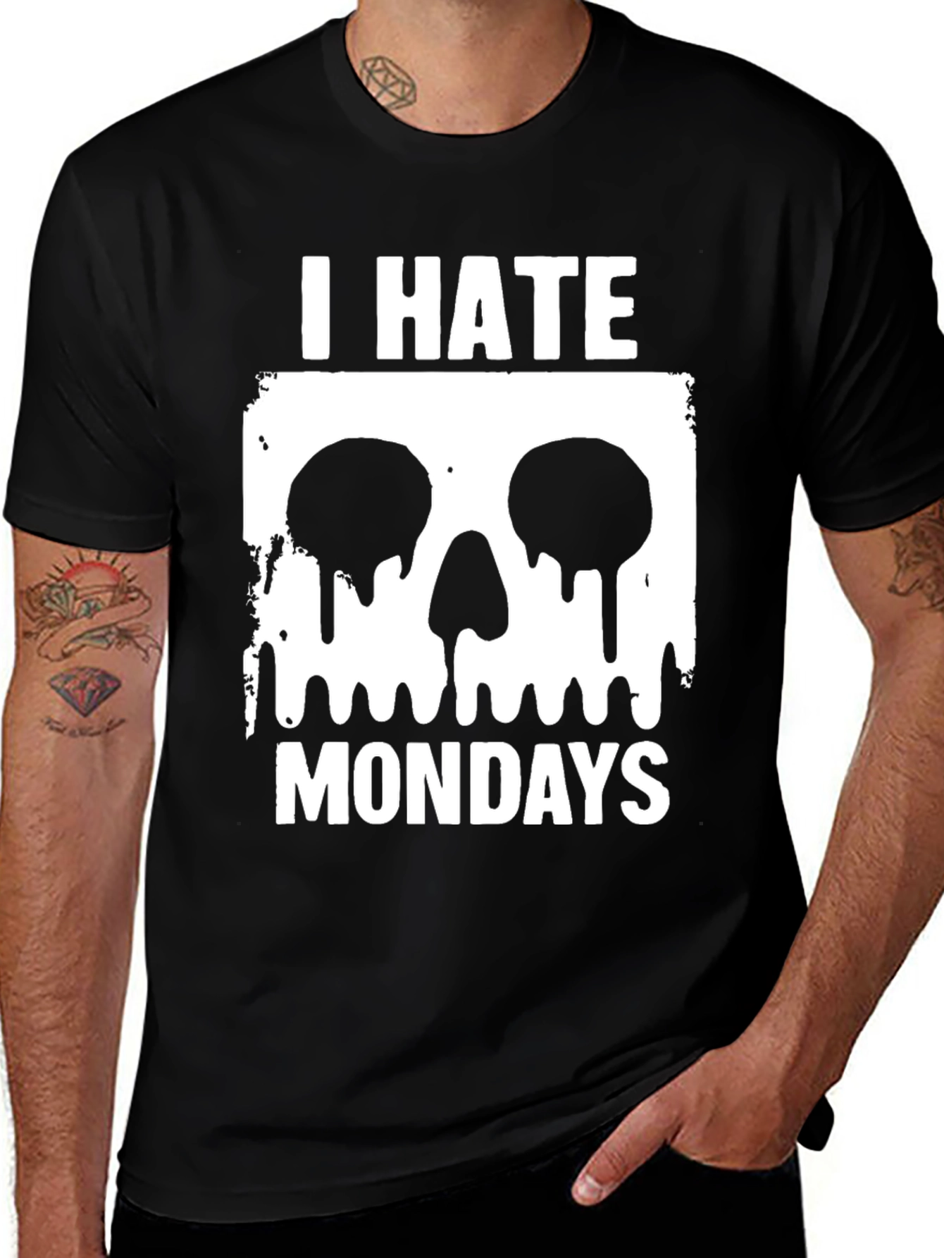 I Hate Mondays T-Shirt - Skull Graphic Tee