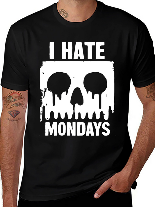 I Hate Mondays T-Shirt - Skull Graphic Tee