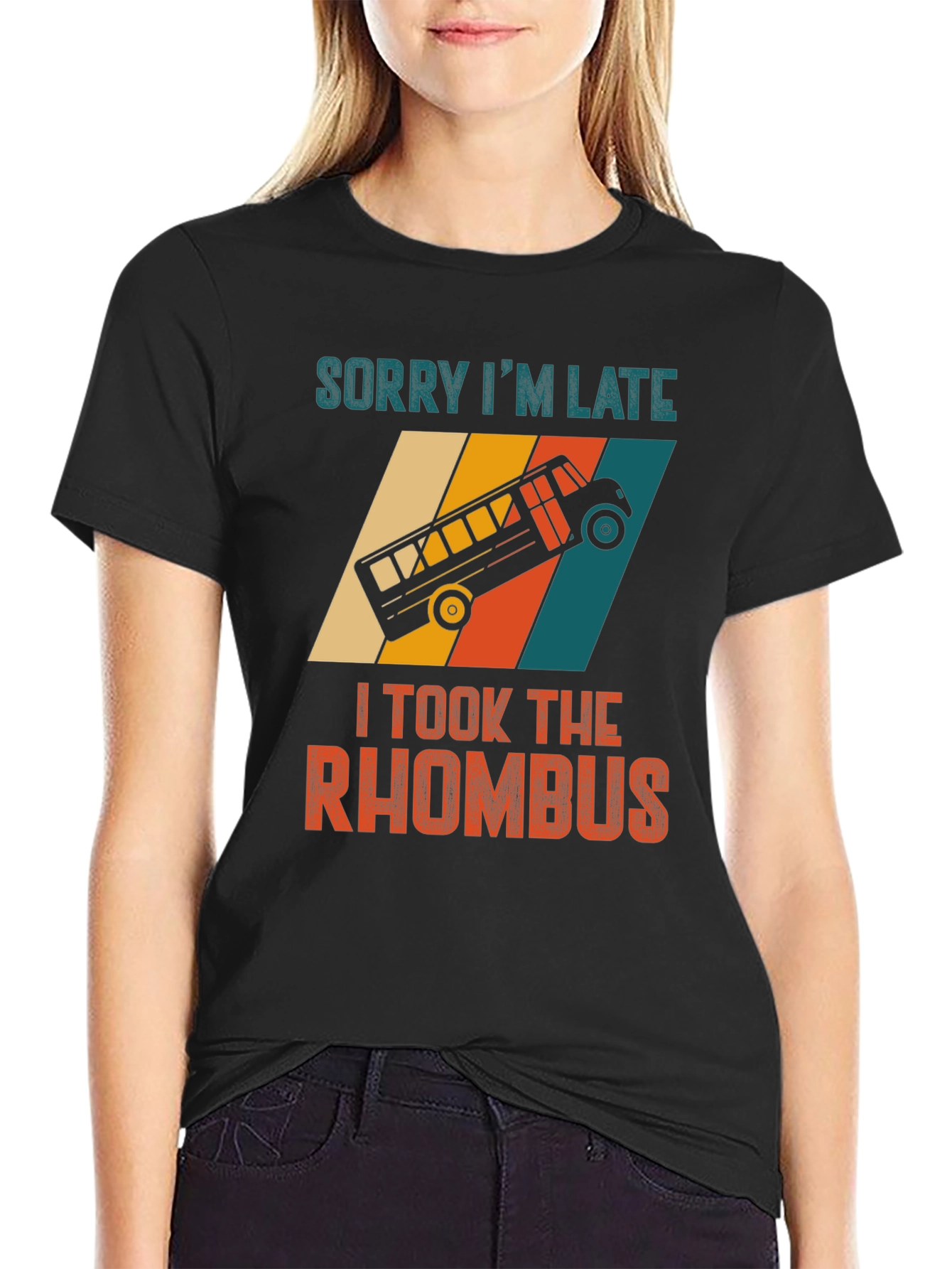 Sorry Im Late Rhombus Bus Graphic Tee