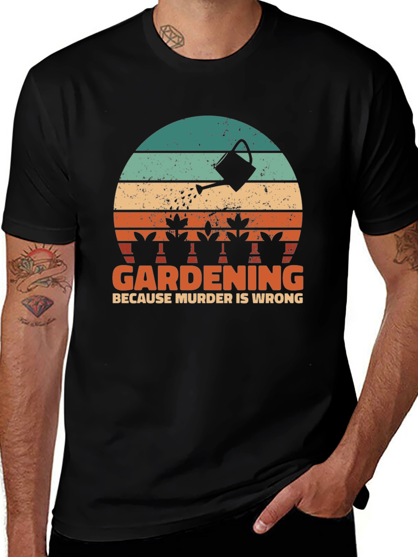 Gardening Because Murder Is Wrong Graphic Tee