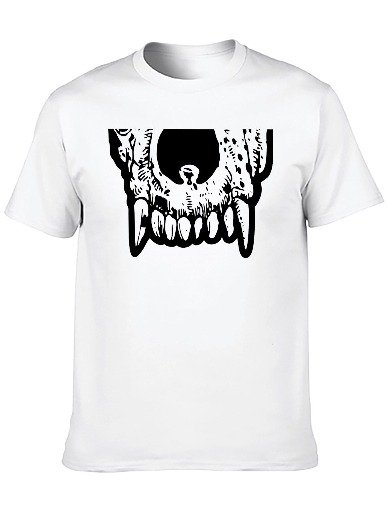 Mens Black Graphic Tee - Skull Design