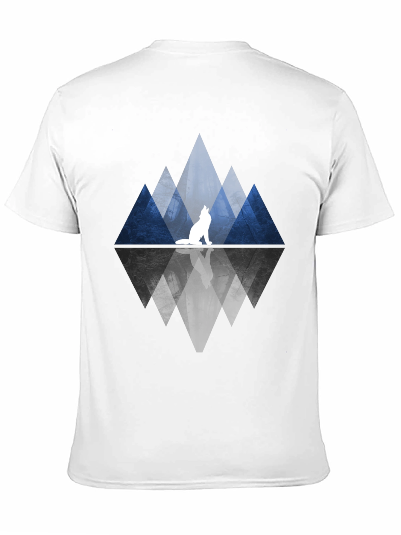 Wolf & Mountain Reflection Black T-Shirt