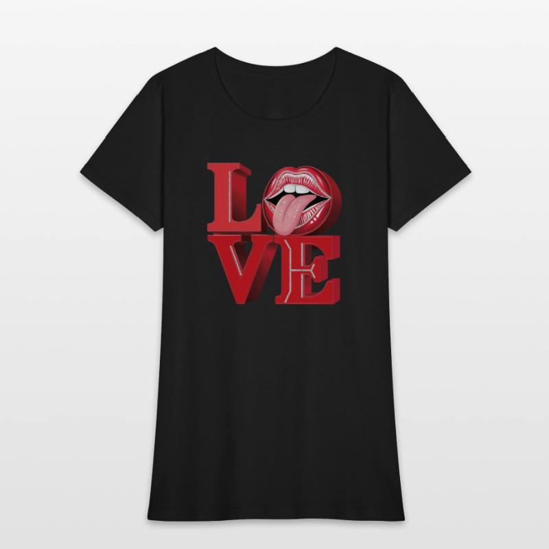 "Love" is decorated with sparkling rhinestones