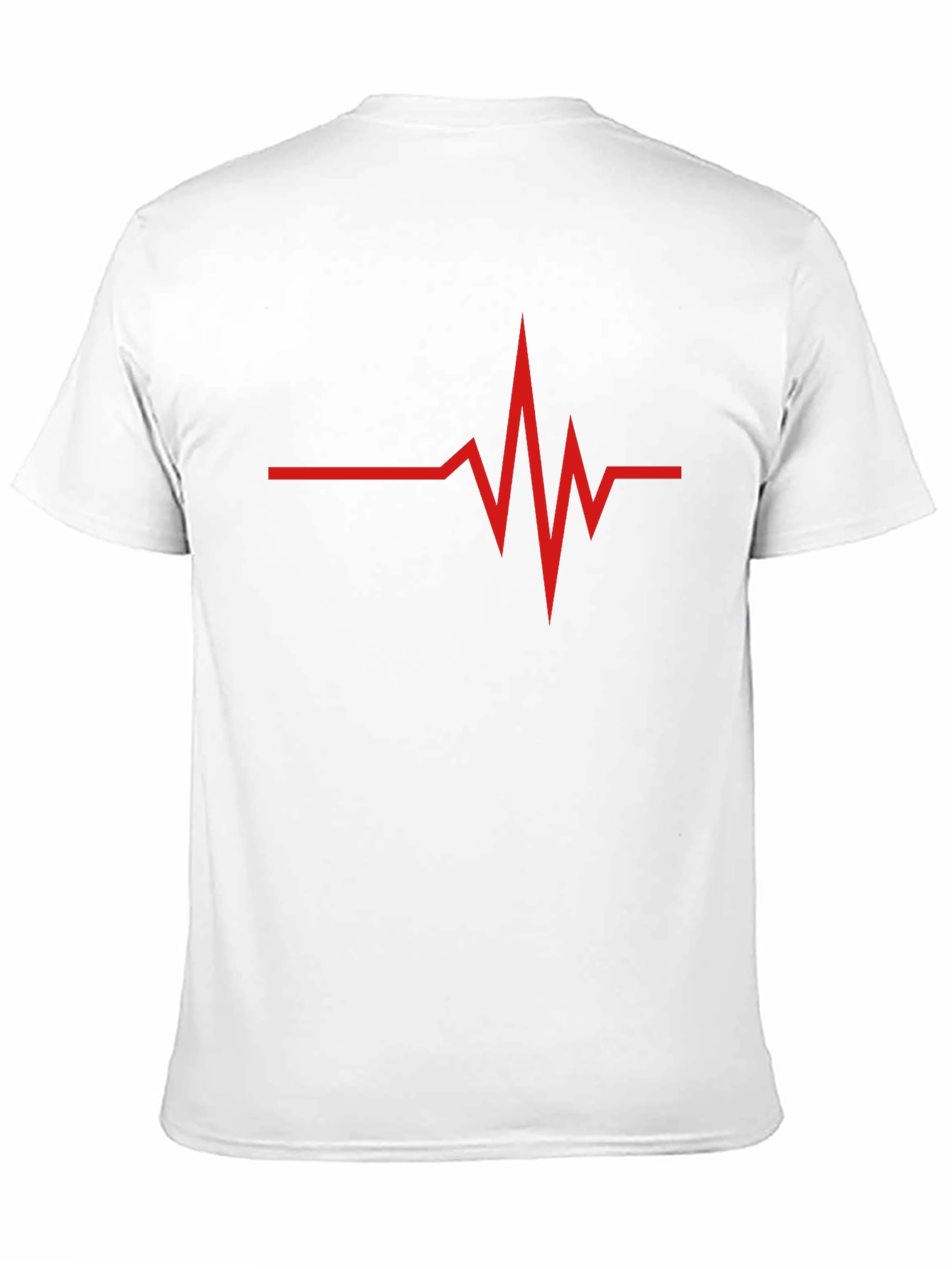 Red Heartbeat Graphic Black T-Shirt