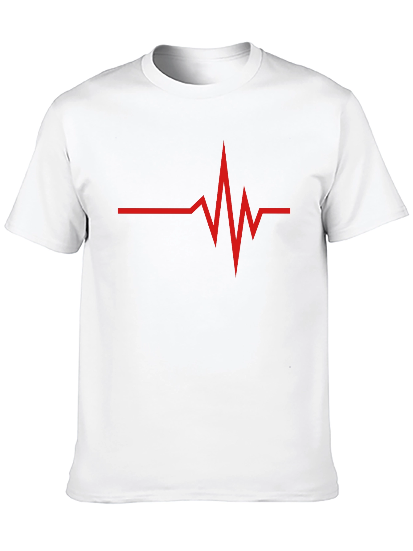 Red Heartbeat Graphic Black T-Shirt