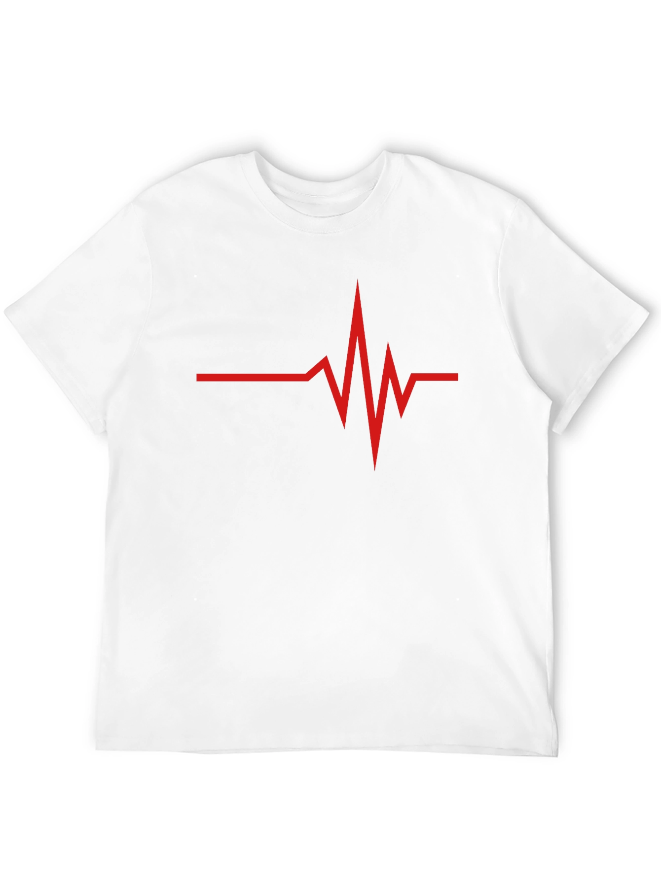 Red Heartbeat Graphic Black T-Shirt