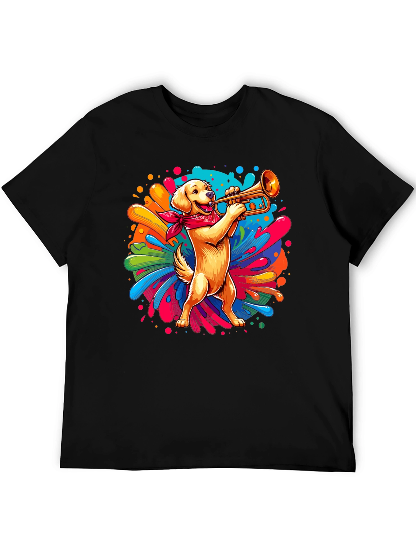 Dog Playing Trumpet Graphic Tee