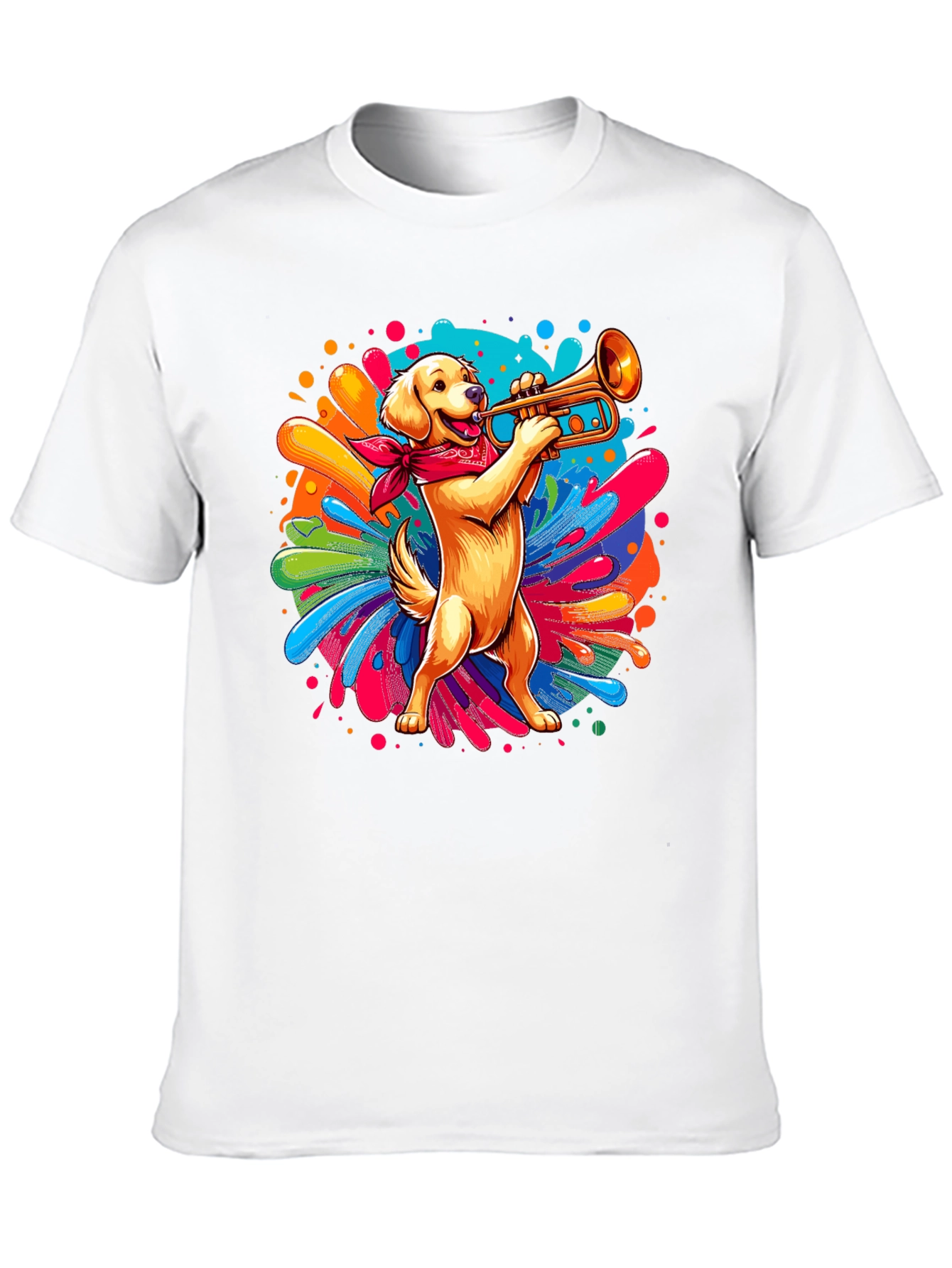 Dog Playing Trumpet Graphic Tee