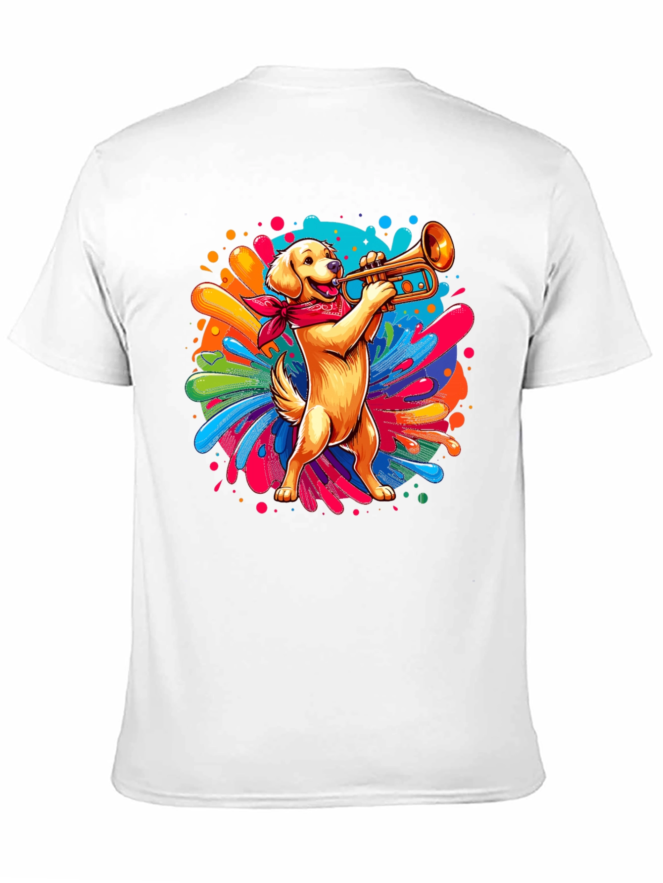 Dog Playing Trumpet Graphic Tee