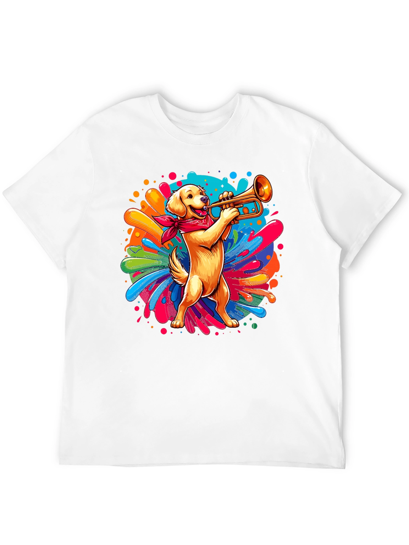 Dog Playing Trumpet Graphic Tee