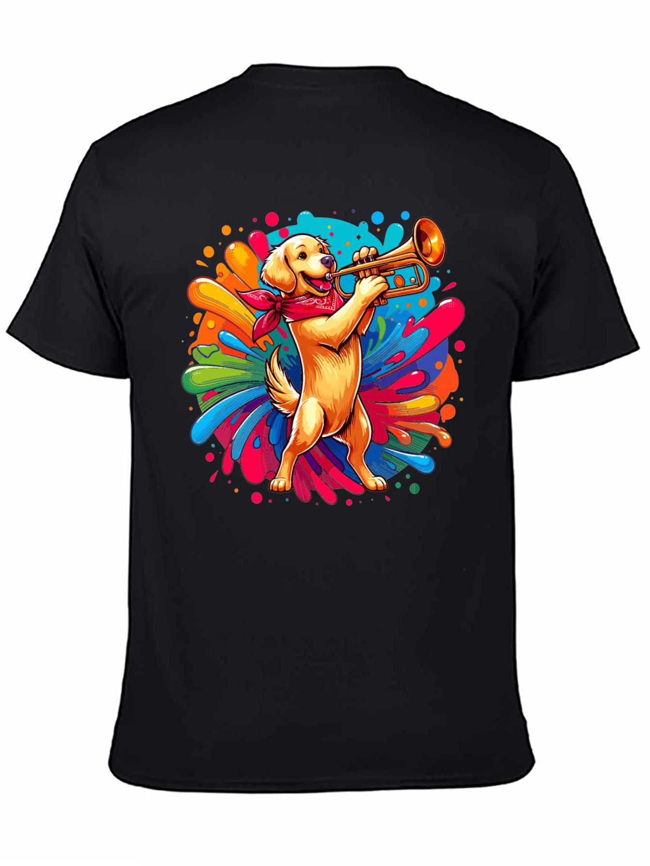 Dog Playing Trumpet Graphic Tee