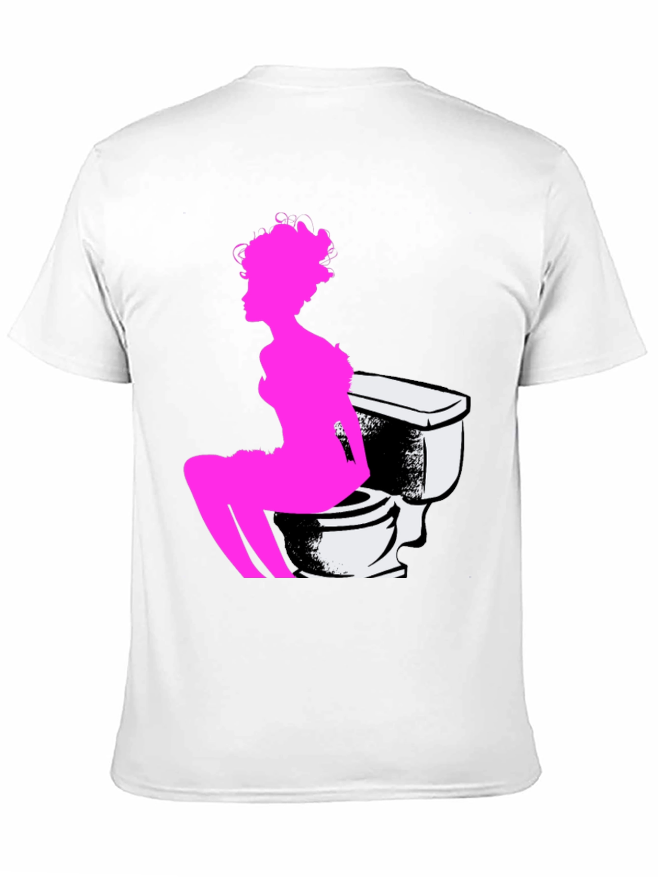Novelty Graphic Tee: Woman on Toilet Design