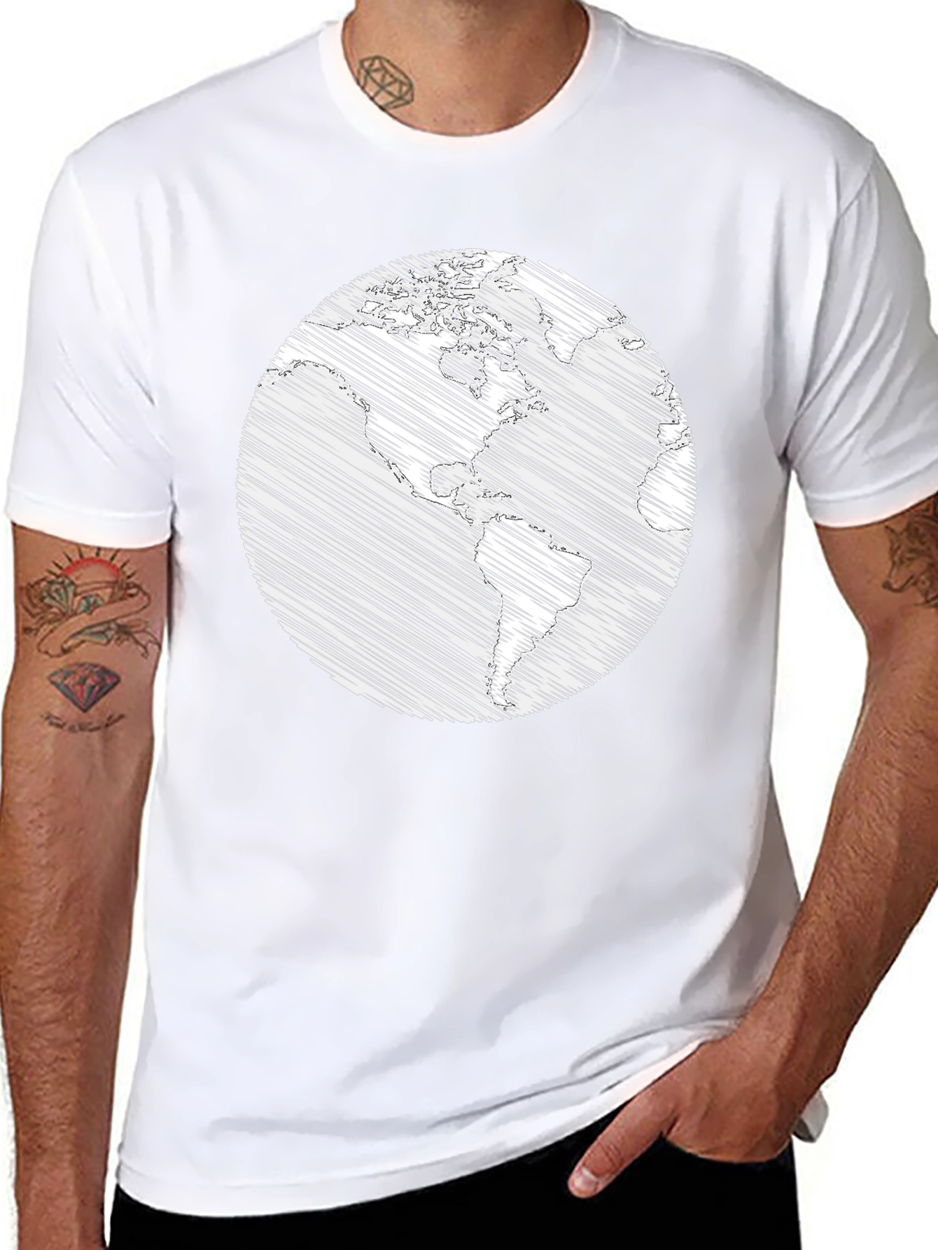 Earth Scribble Graphic T-Shirt - Unisex