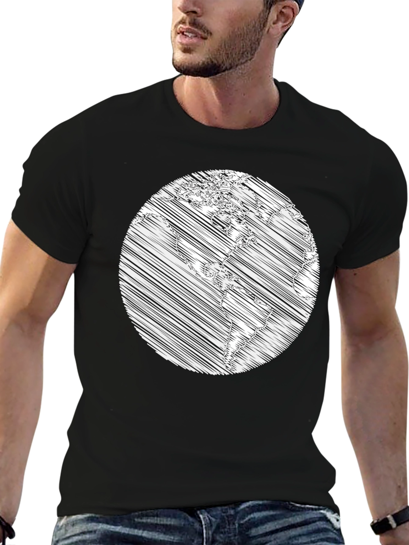 Earth Scribble Graphic T-Shirt - Unisex