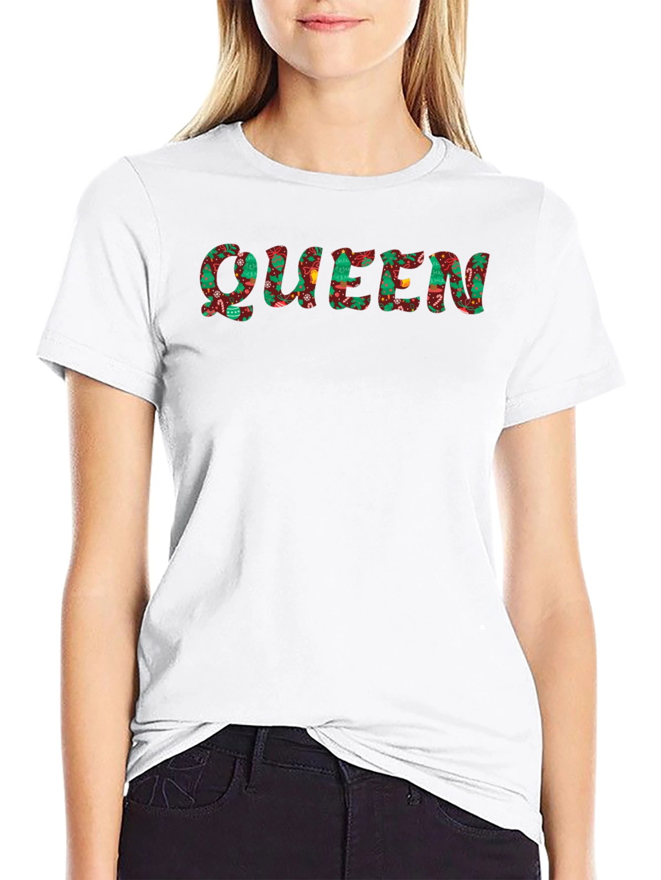 Festive Queen Christmas Pattern T-Shirt