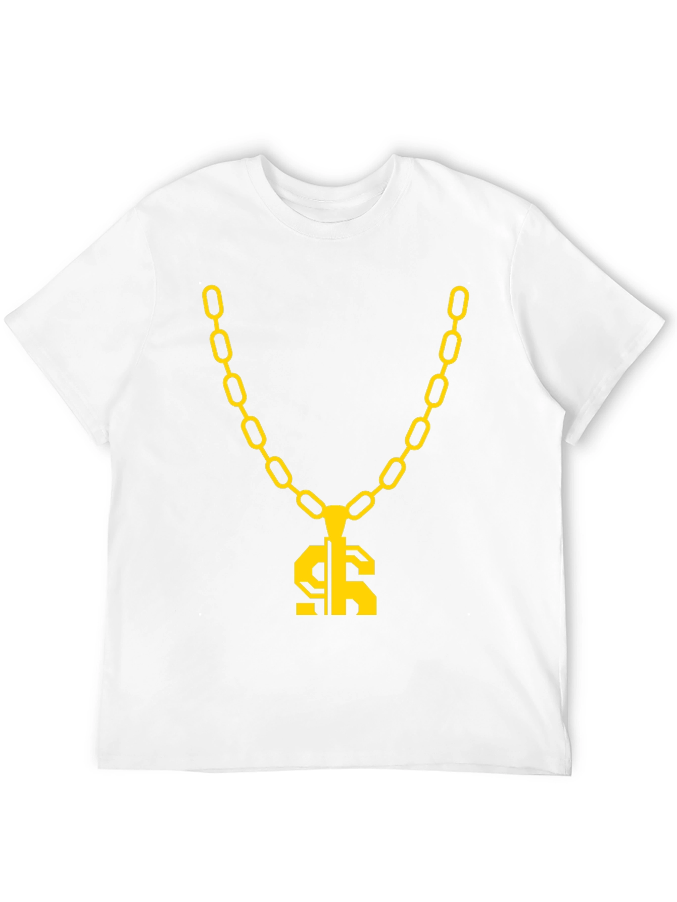 Gold Chain Dollar Sign Black Graphic Tee