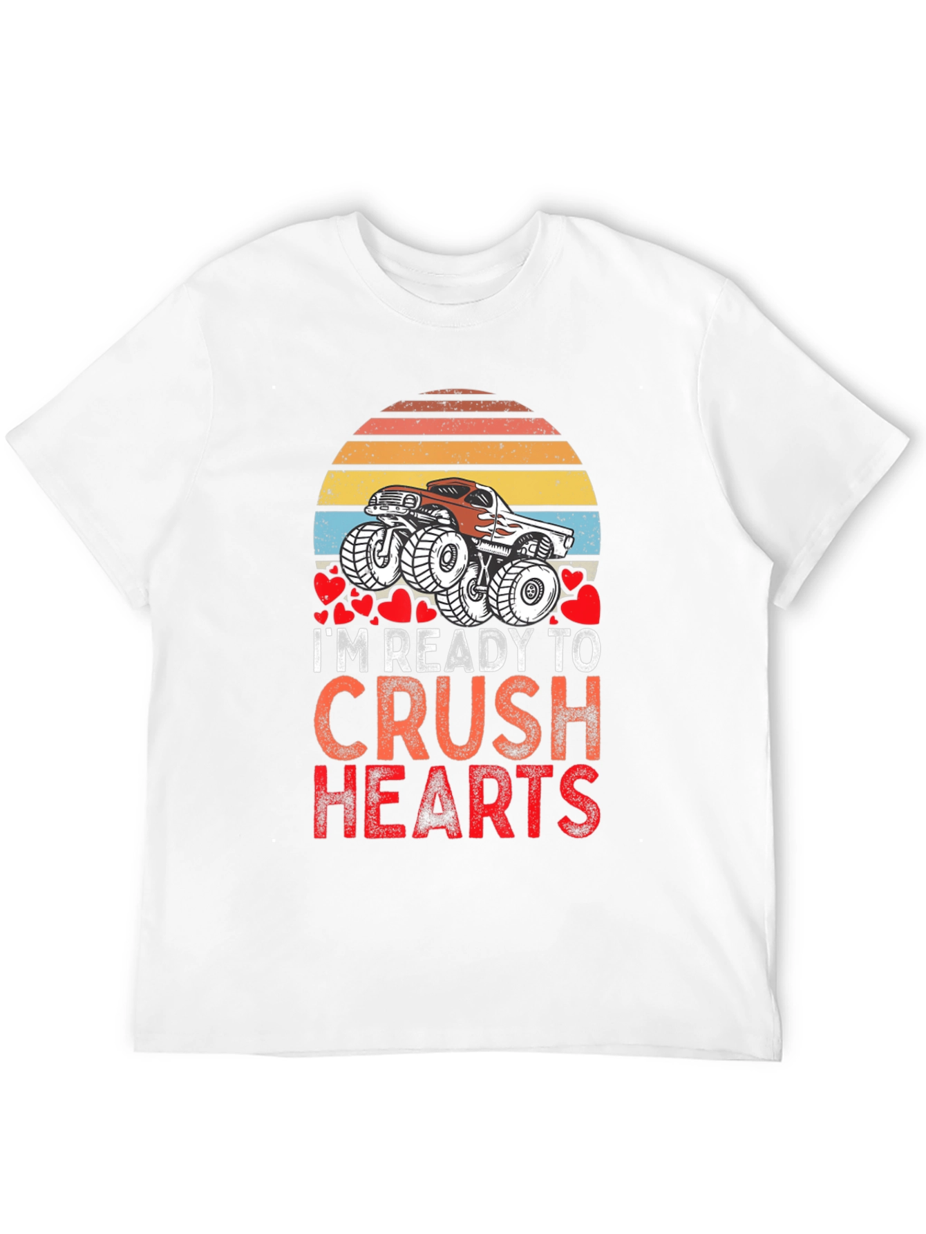 Ready to Crush Hearts Valentines Monster Truck T-Shirt