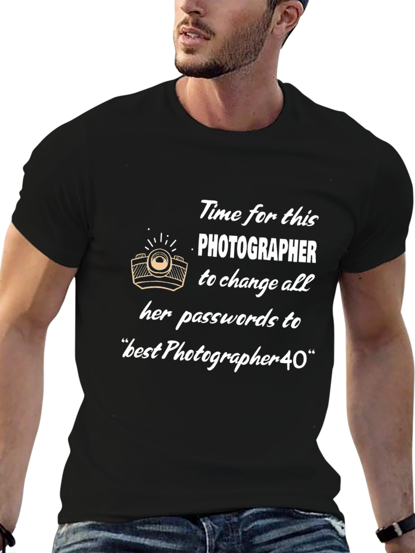 Photographer Password T-Shirt - Unisex Black Tee