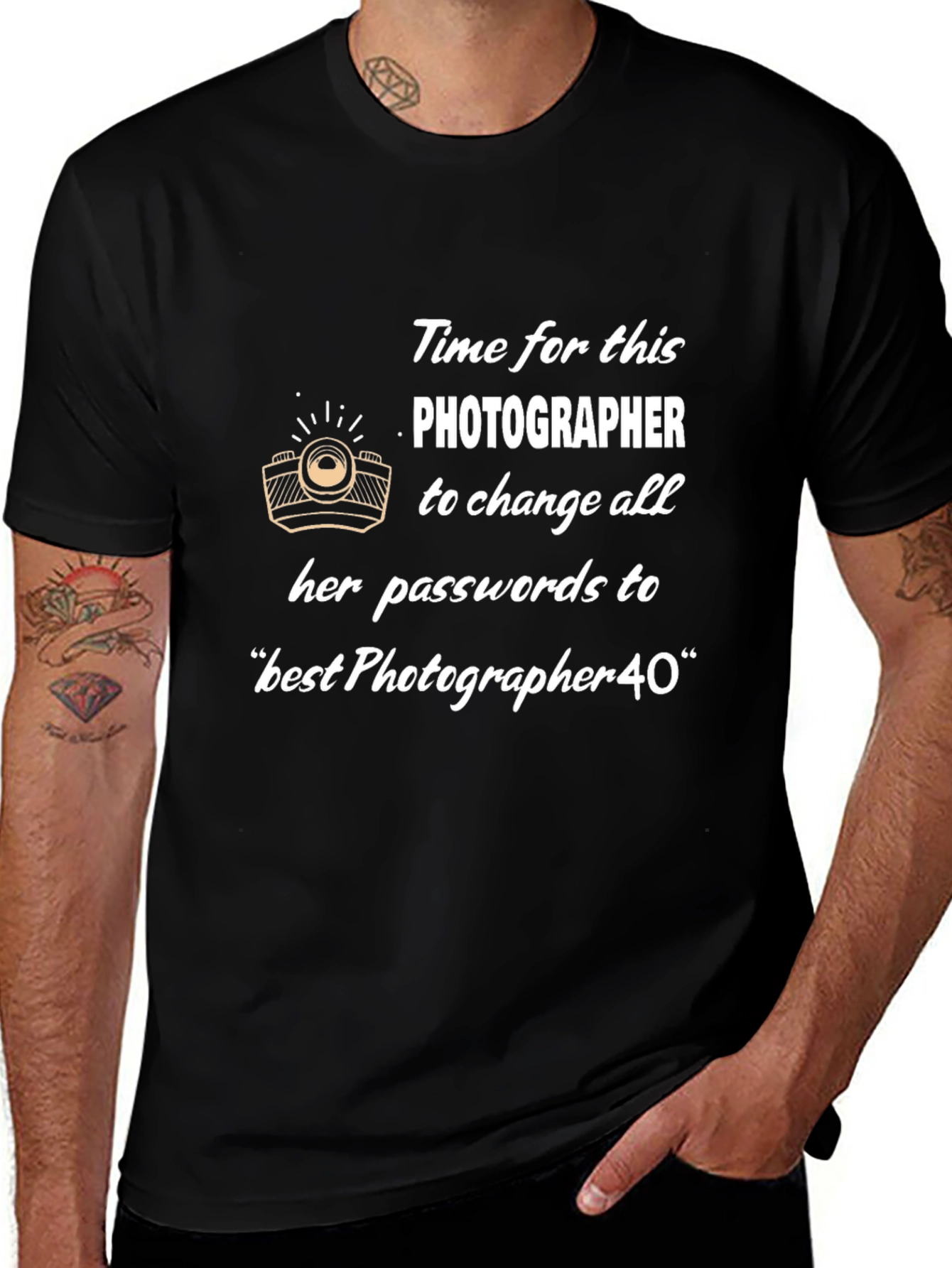 Photographer Password T-Shirt - Unisex Black Tee