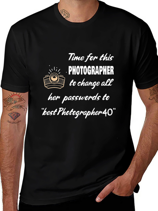 Photographer Password T-Shirt - Unisex Black Tee