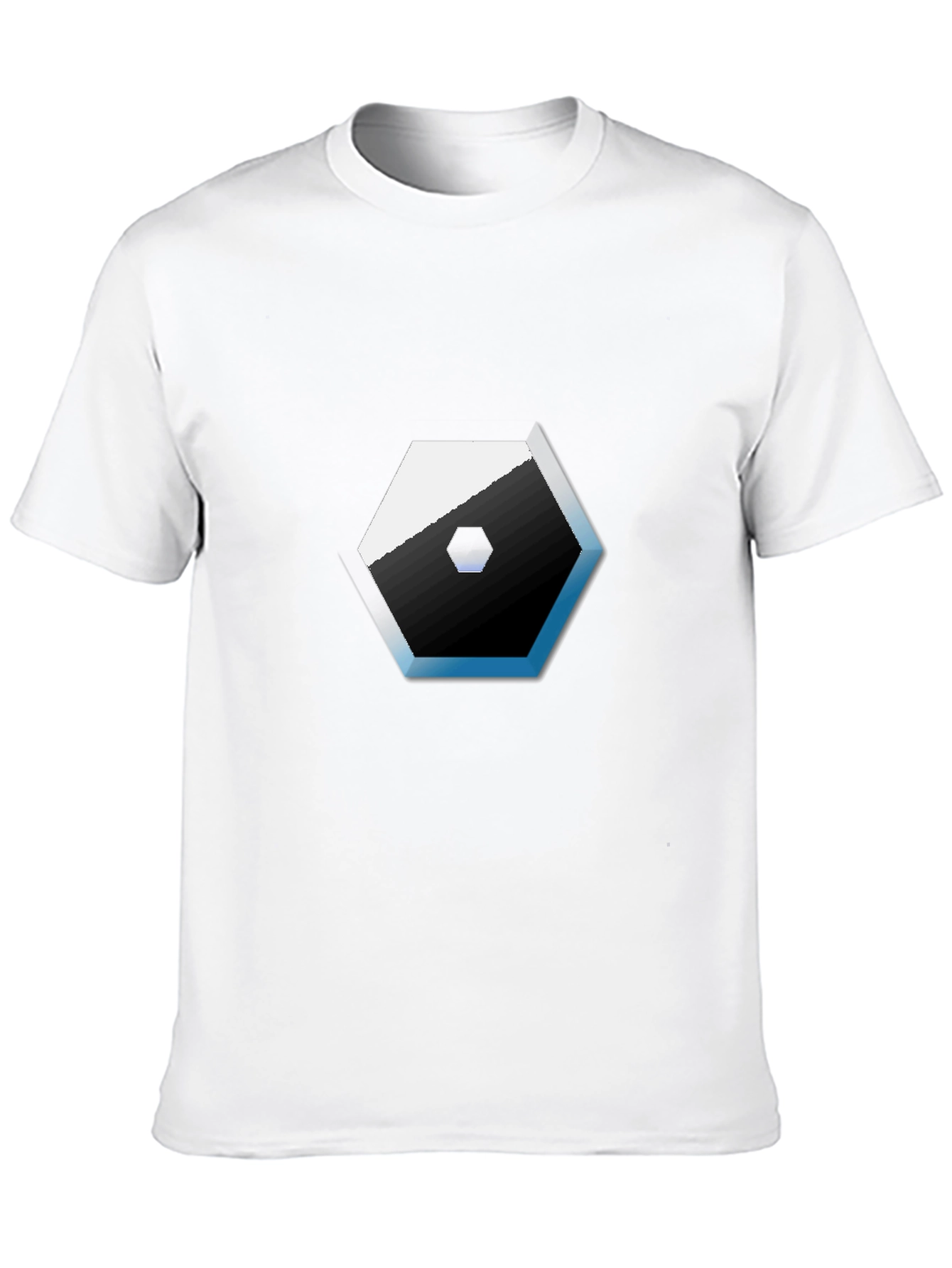 Modern Hexagon Graphic Tee - Black Cotton Blend