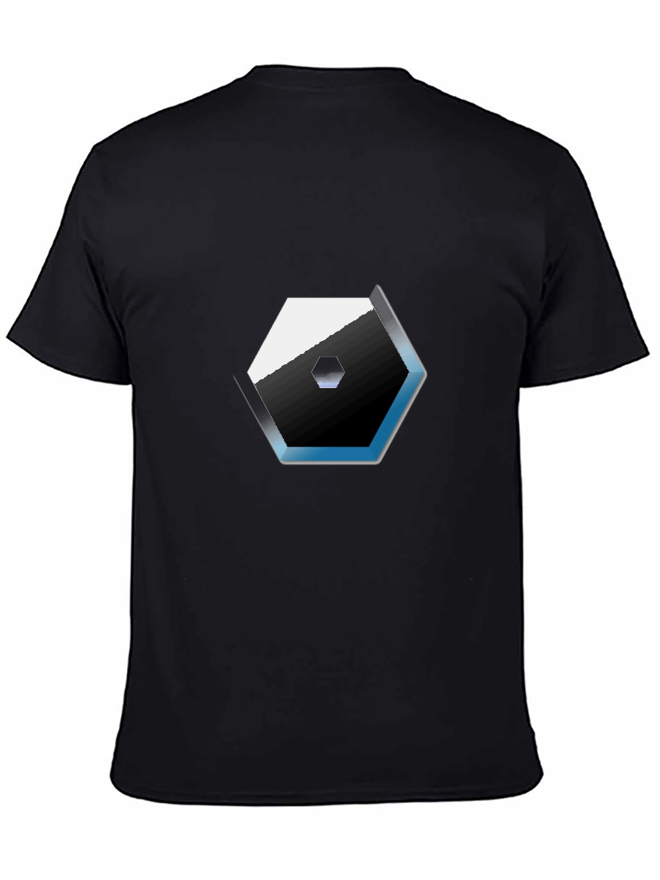 Modern Hexagon Graphic Tee - Black Cotton Blend