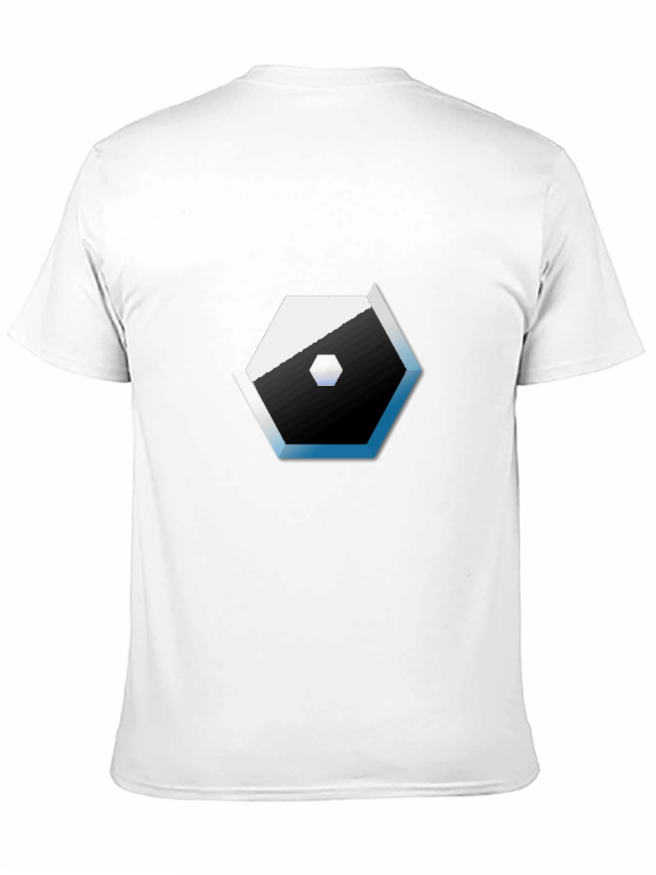 Modern Hexagon Graphic Tee - Black Cotton Blend