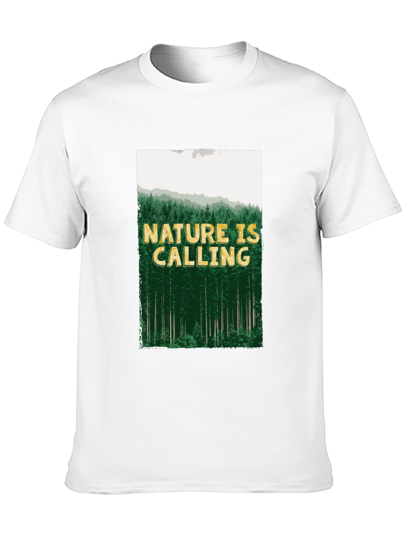 Nature is Calling Mens Black Graphic Tee