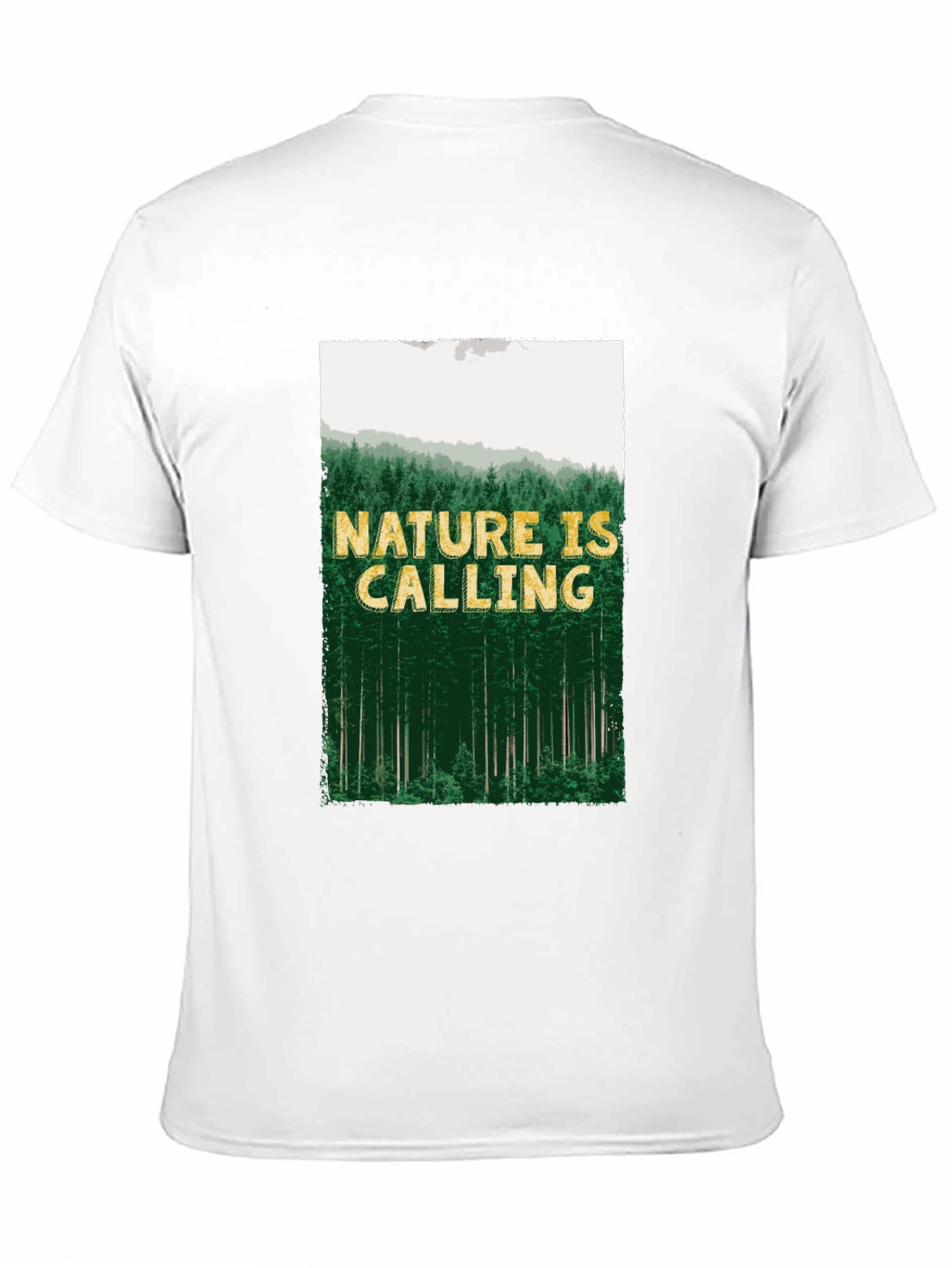 Nature is Calling Mens Black Graphic Tee