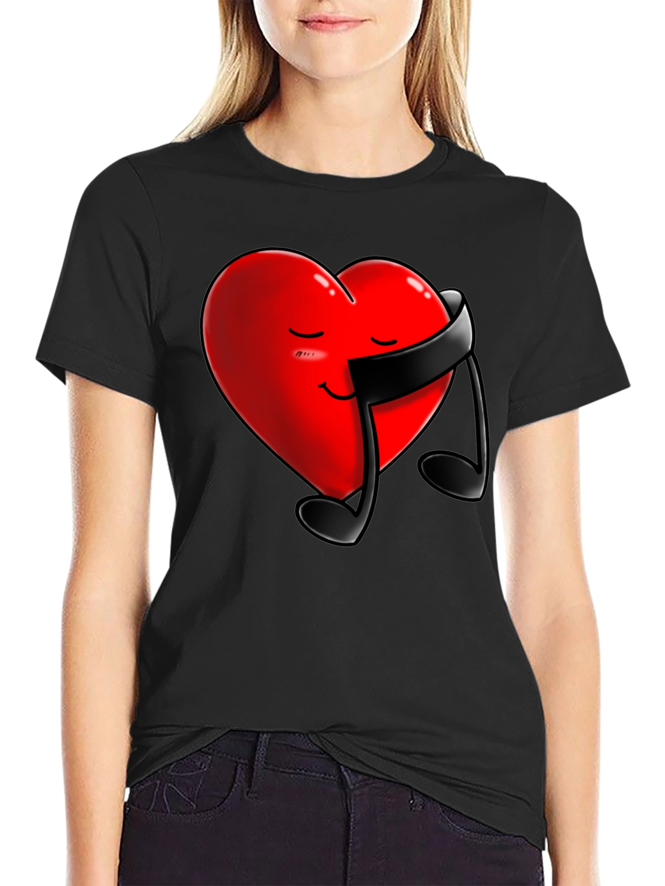 Heart Music Note Graphic Tee