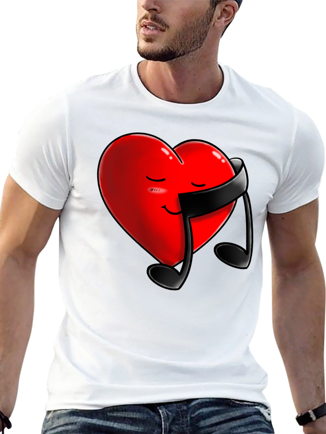 Heart Music Note Graphic Tee