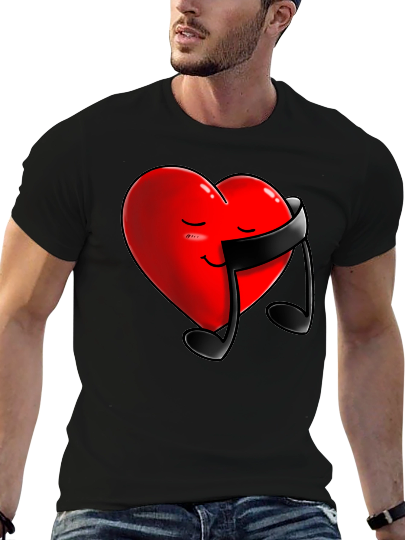 Heart Music Note Graphic Tee