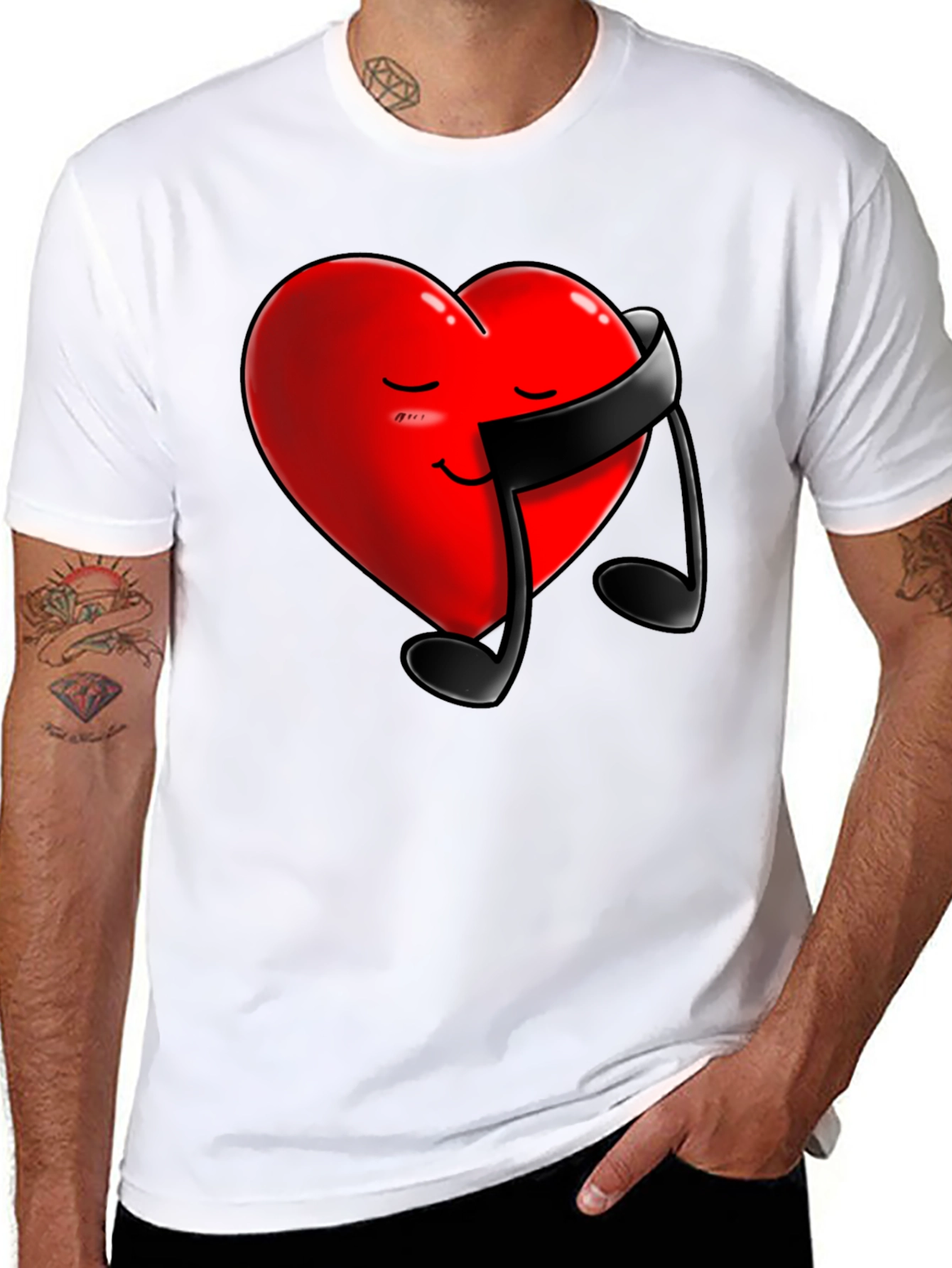 Heart Music Note Graphic Tee
