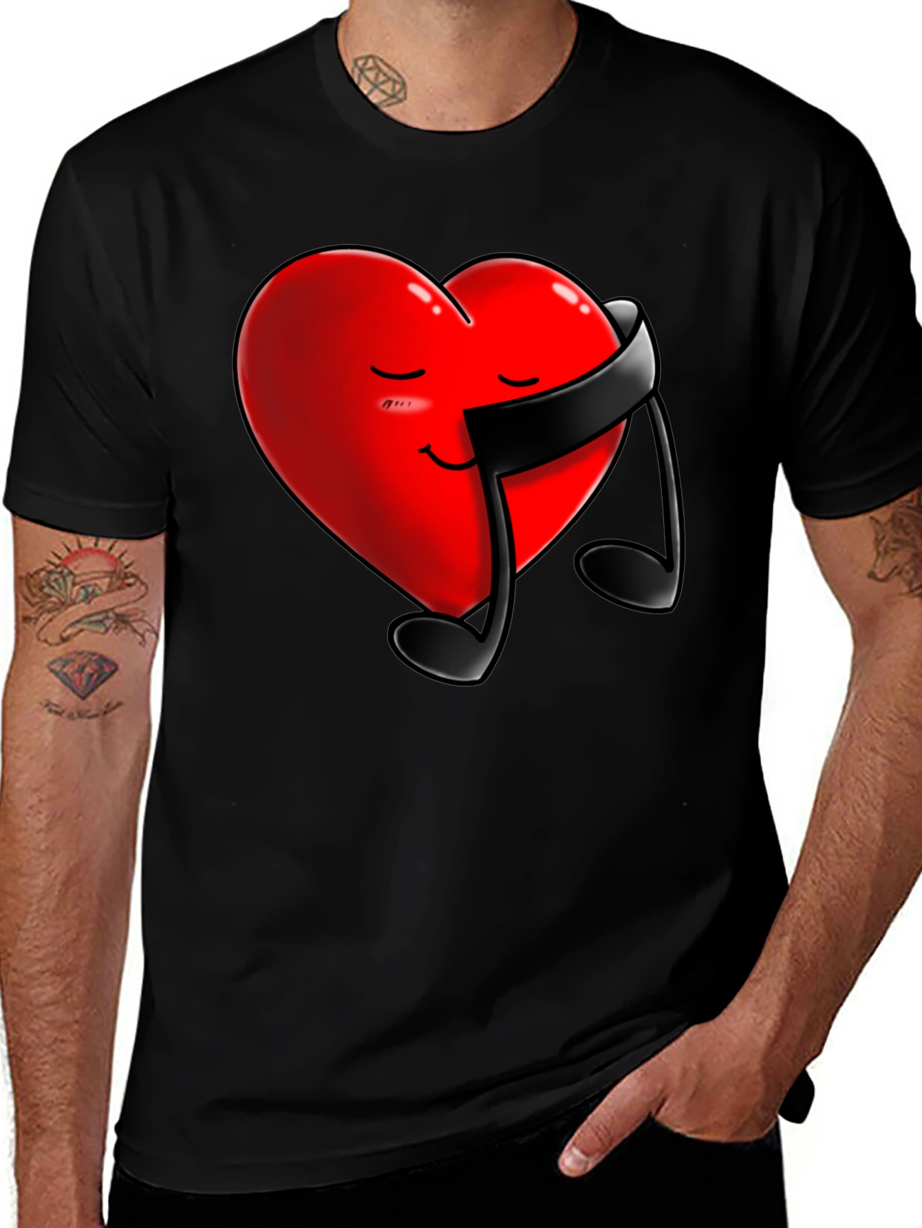 Heart Music Note Graphic Tee