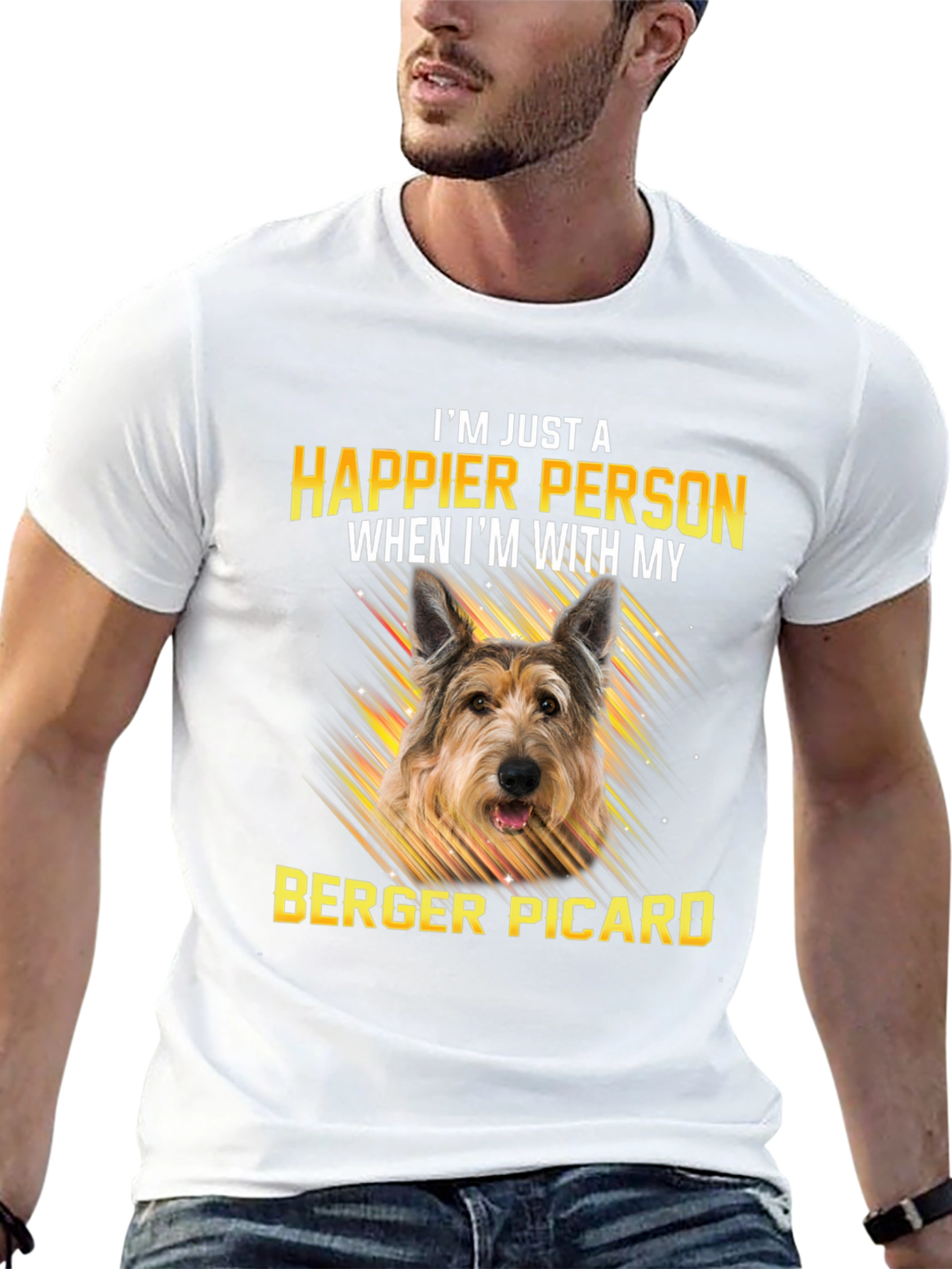 Berger Picard Happier With My Dog T-Shirt – Dog Lover Tee
