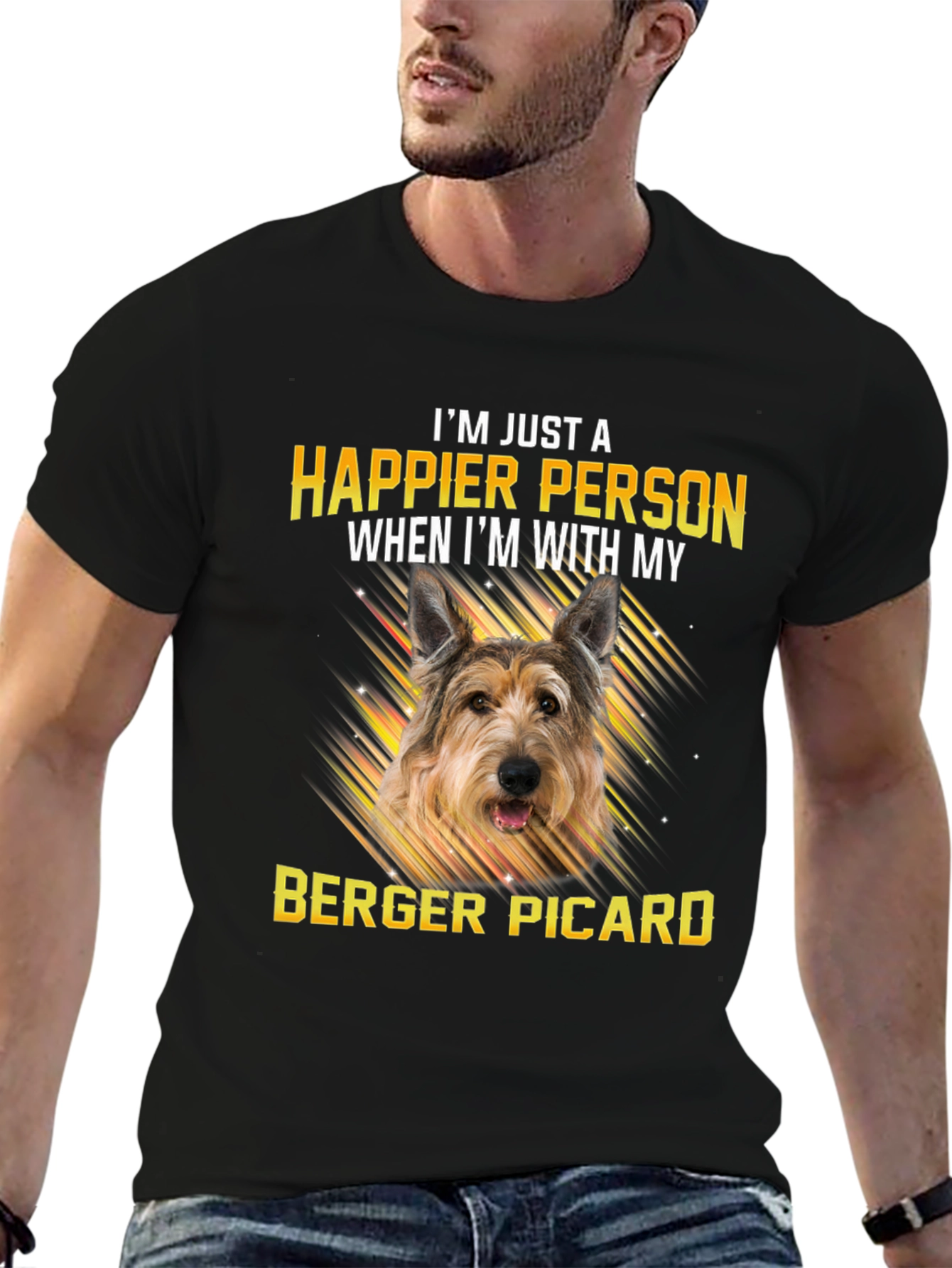 Berger Picard Happier With My Dog T-Shirt – Dog Lover Tee
