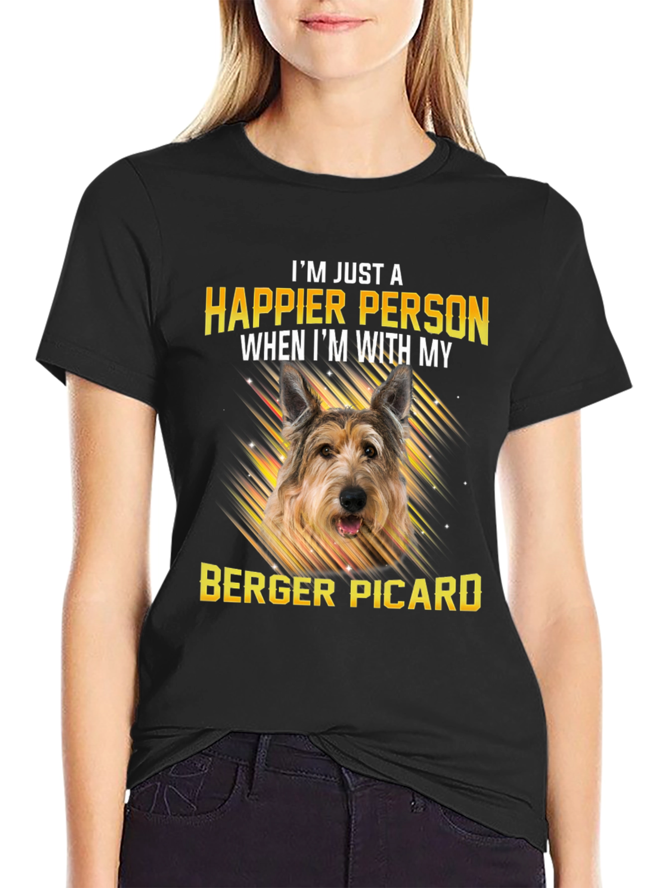 Berger Picard Happier With My Dog T-Shirt – Dog Lover Tee