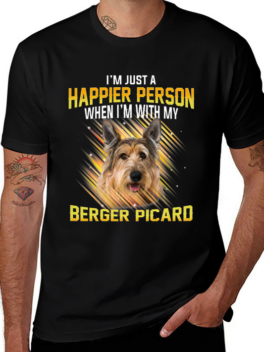 Berger Picard Happier With My Dog T-Shirt – Dog Lover Tee