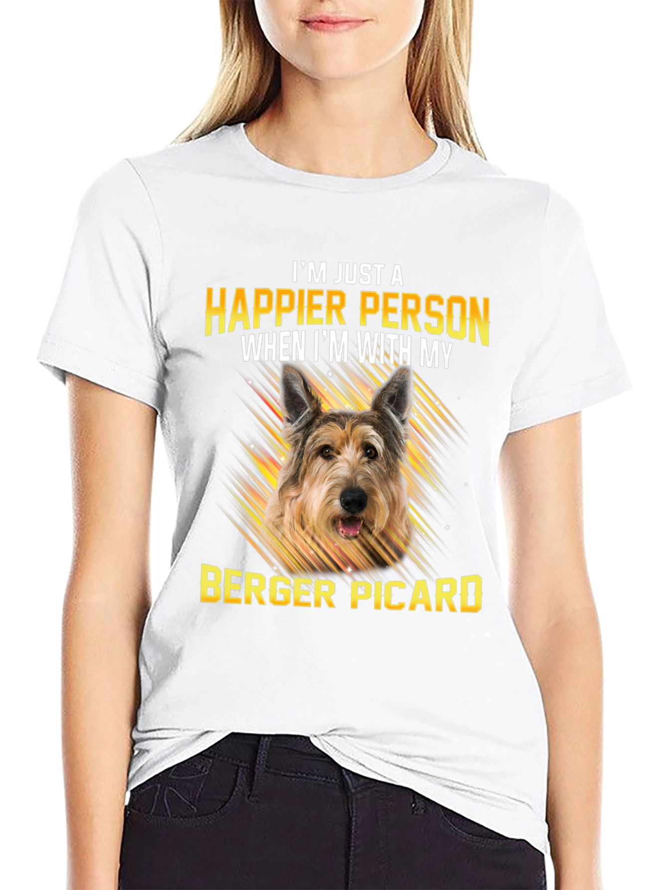 Berger Picard Happier With My Dog T-Shirt – Dog Lover Tee
