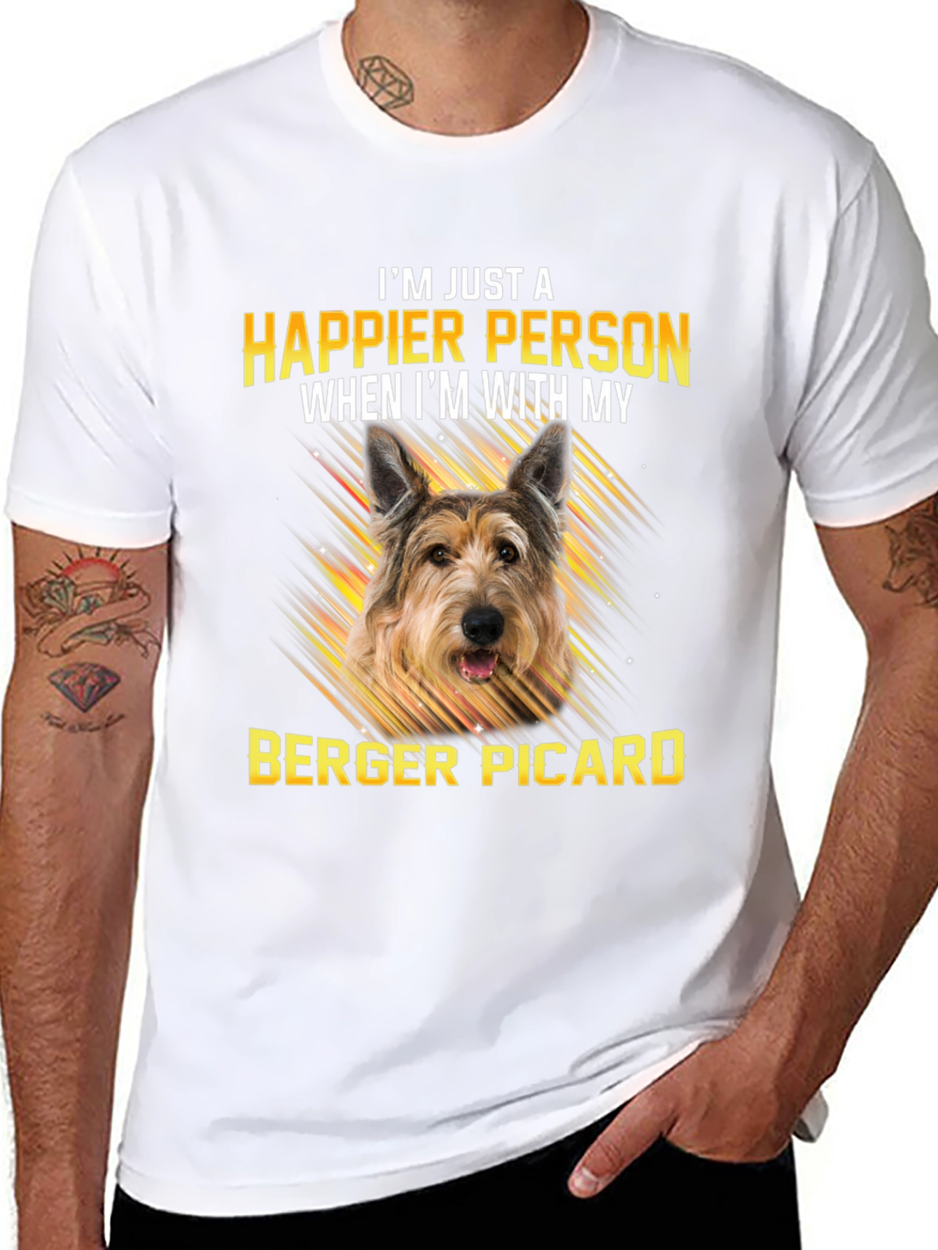 Berger Picard Happier With My Dog T-Shirt – Dog Lover Tee