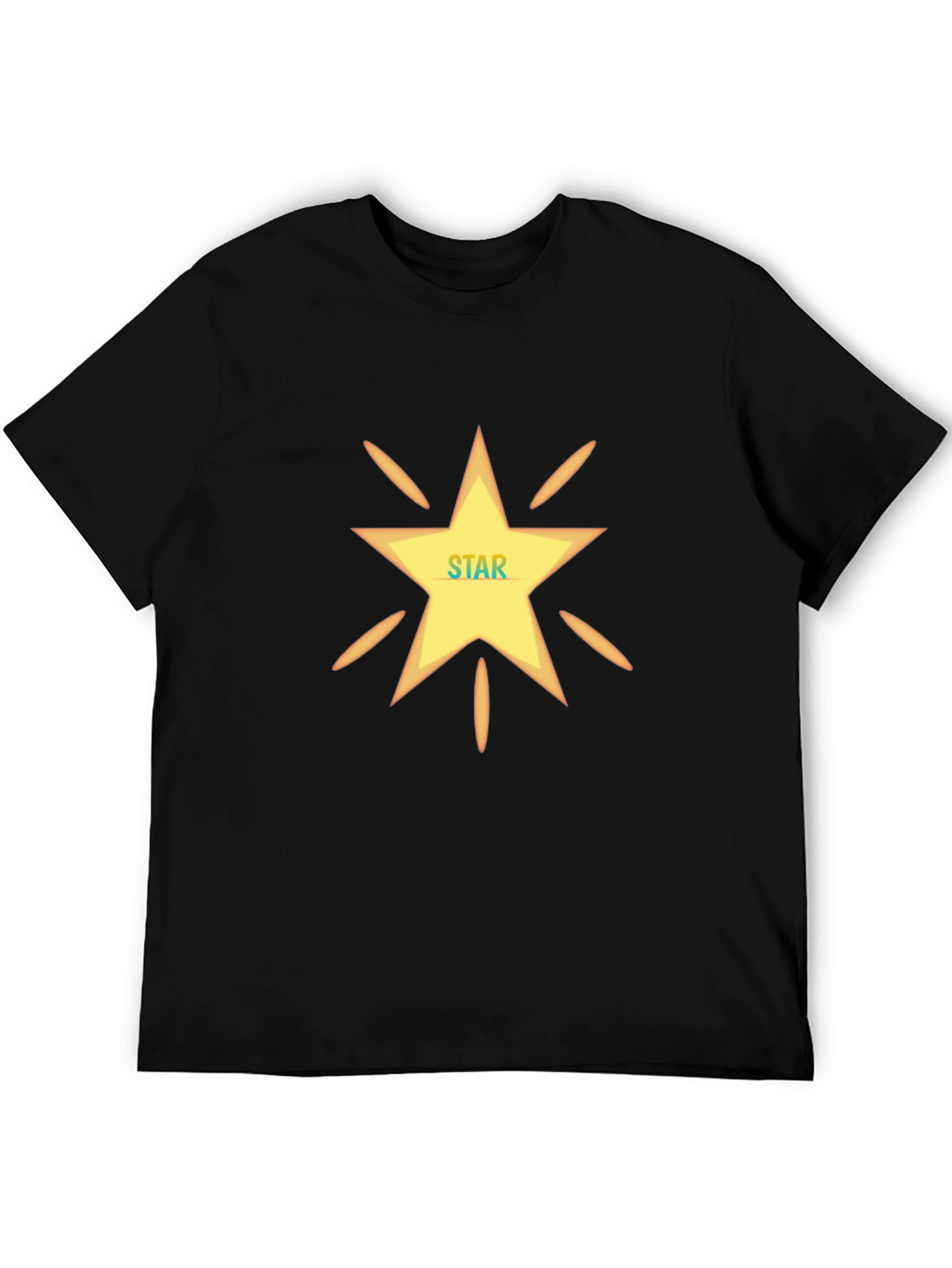Star Design Black T-Shirt