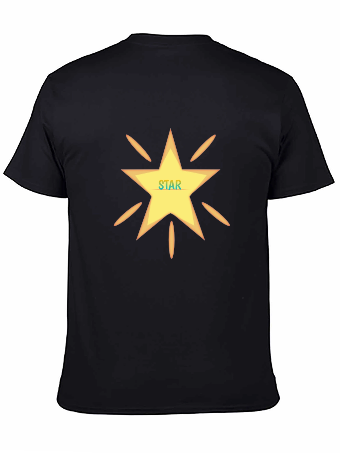 Star Design Black T-Shirt